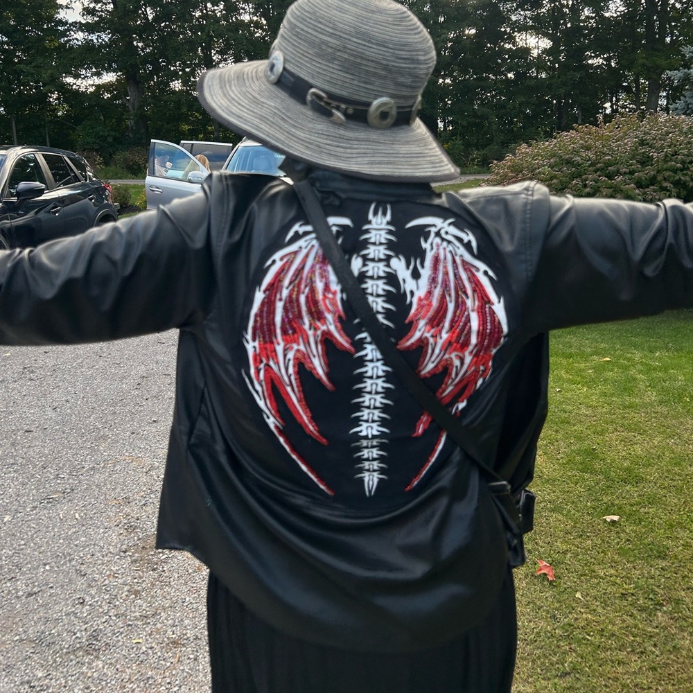 #124 Faux leather hand beaded jacket - Picture 16 of 16